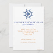 Segel weg Nautilische Strand Minimalist Save The Date (Rückseite)