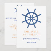 Segel weg Nautilische Strand Minimalist Save The Date (Vorne/Hinten)