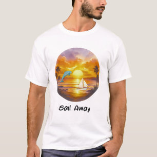 Segel weg Sonnenuntergang T-Shirt Delfin & Segel