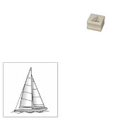 Segel-Yacht für Wasserfahrzeuge 1x1 Gummistempel (Stempel)