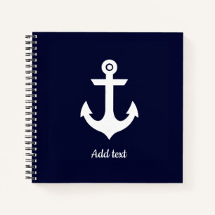 Segelanker Boot Navy Weiß Notizblock