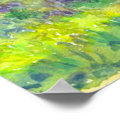 Segelberg Lila See Wasserfarbenen Lupinen Poster (Ecke)