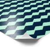 Segelblau und Minze Wiederholung Diamantmuster Fotodruck (Ecke)