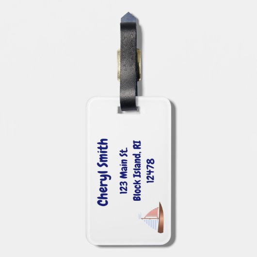 Segelblockinsel Gepäckanhänger (Rückseite vertikal)