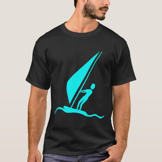 Segelboarding - Cyan T-Shirt (Vorderseite)