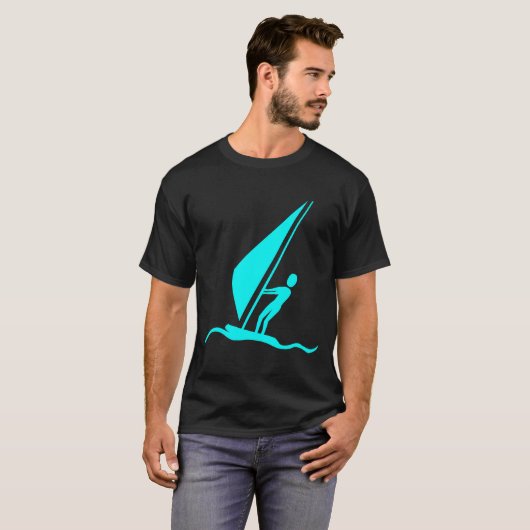 Segelboarding - Cyan T-Shirt (Vorne ganz)