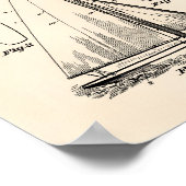 Segelboot 1927 Patent Art Old Peper Poster (Ecke)