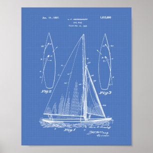 Segelboot 1927 Patent Kunst Blaupause Poster