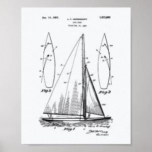 Segelboot 1927 Weißbuch zum Thema "Patent Art" Poster
