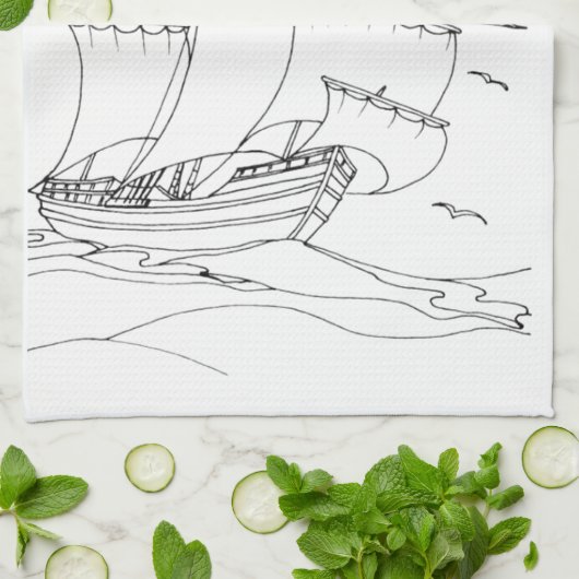 Segelboot 1 handtuch (Gefaltet)