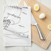 Segelboot 1 handtuch (Viertel Falte)