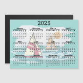 Segelboot 2025 Kalender Magnetkarte (Vorne/Hinten)