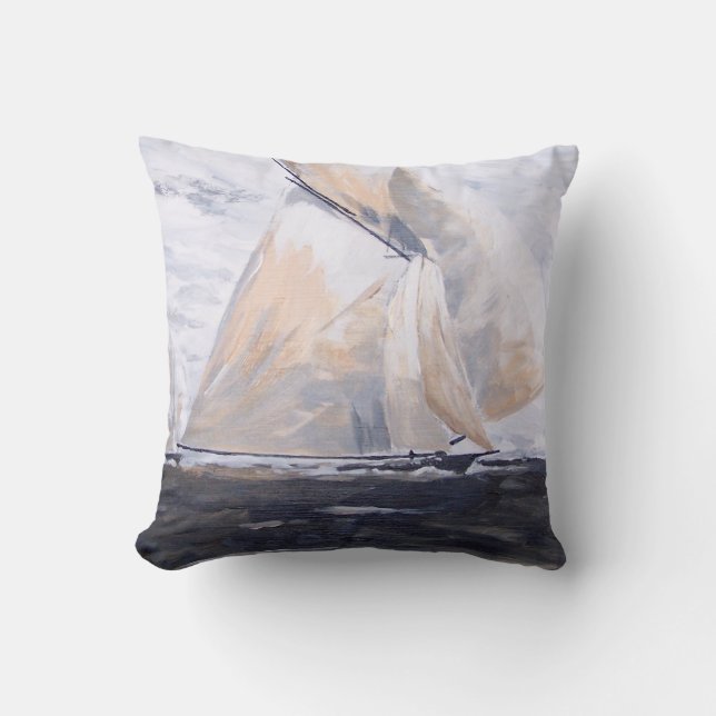 Segelboot #2 Kissen (Vorderseite)