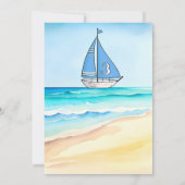 Segelboot 3. Geburtstag Party Einladung (Rückseite)