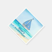 Segelboot 3. Geburtstag Party Serviette (Ecke)