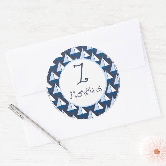 Segelboot 7 Monate Aufkleber (Umschlag)