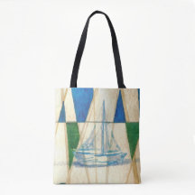 Segelboot-abstrakte Kunst, die SeeTaschen-Tasche