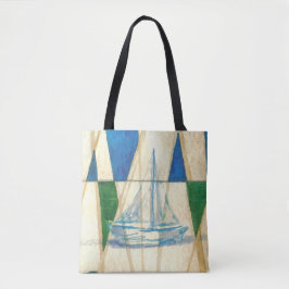 Segelboot-abstrakte Kunst, die SeeTaschen-Tasche Tasche