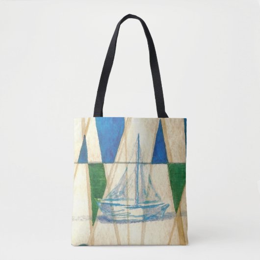 Segelboot-abstrakte Kunst, die SeeTaschen-Tasche Tasche (Vorderseite)