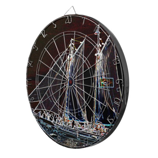 Segelboot - Abstraktes Foto Dartscheibe (Vorderseite rechts)