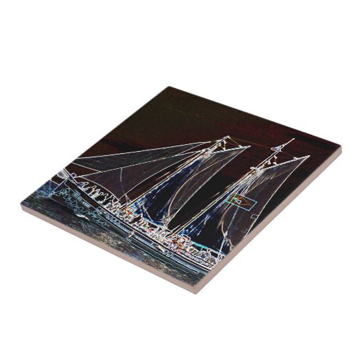 Segelboot - Abstraktes Foto Fliese (Seite)