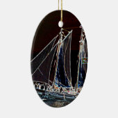 Segelboot - Abstraktes Foto Keramikornament (Rechts)