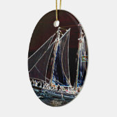 Segelboot - Abstraktes Foto Keramikornament (Links)