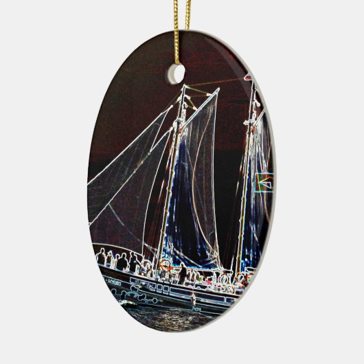 Segelboot - Abstraktes Foto Keramikornament (Links)