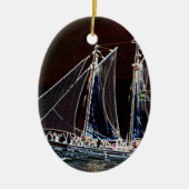 Segelboot - Abstraktes Foto Keramikornament (Vorne)