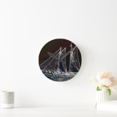 Segelboot - Abstraktes Foto Runde Wanduhr (Zuhause)