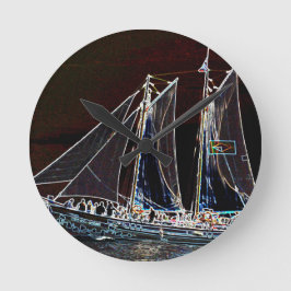 Segelboot - Abstraktes Foto Runde Wanduhr