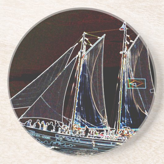 Segelboot - Abstraktes Foto Sandstein Untersetzer (Vorne)