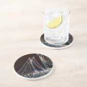 Segelboot - Abstraktes Foto Sandstein Untersetzer (Seite)