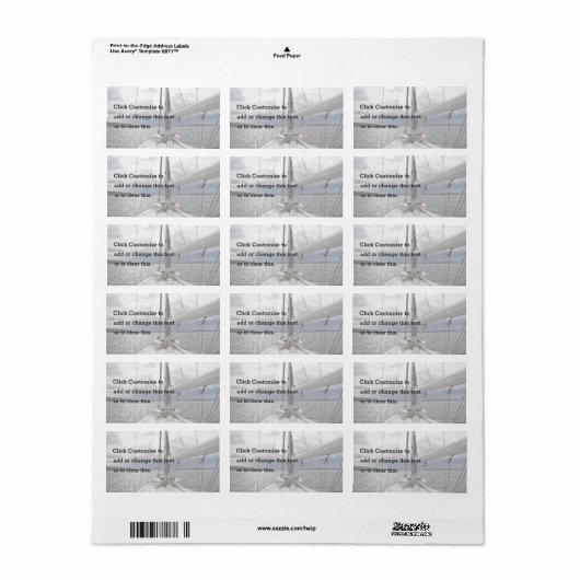 Segelboot Adressaufkleber (Vorne)