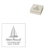 Segelboot-Adresse 6 Gummistempel (Stempel)