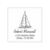 Segelboot-Adresse 6 Gummistempel (Prägung)