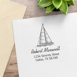 Segelboot-Adresse 6 Gummistempel