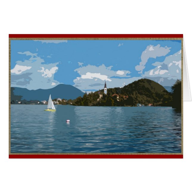 Segelboot am Bled-See, Slowenien (Vorderseite (Horizontal))