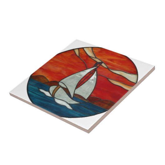 Segelboot am fliese (Seite)