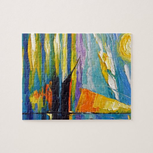 Segelboot am Sonnenuntergang Puzzle (Horizontal)