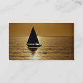 Segelboot am Sonnenuntergang, sloop Visitenkarte (Rückseite)