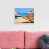 Segelboot am Strand Leinwanddruck (Insitu (Wohnzimmer))