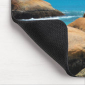 Segelboot am Strand Mousepad (Ecke)