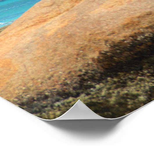 Segelboot am Strand Poster (Ecke)