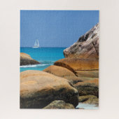 Segelboot am Strand Puzzle (Vertikal)