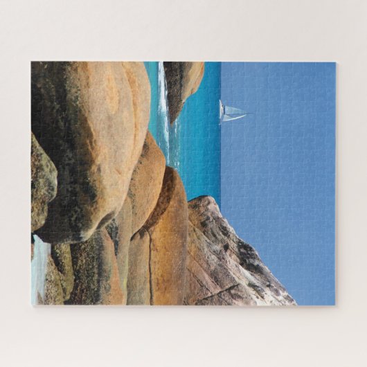 Segelboot am Strand Puzzle (Horizontal)