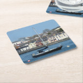 Segelboot an der Erholung im irischen Hafen - Unte Rechteckiger Pappuntersetzer (angewinkelt)