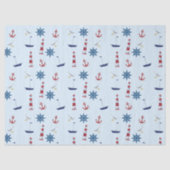 Segelboot Anchor Lighthouse Nautical Seidenpapier (Vorderseite)