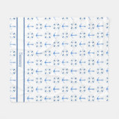 Segelboot-Anker + Rettungsring Weiß Fleecedecke (Vorderseite (Horizontal))