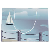 Segelboot Aqua Ocean Lg Geschenktasche Große Geschenktüte (Vorderseite)